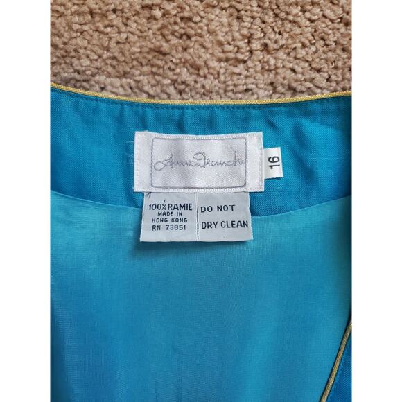 Vintage Anne French Aqua Beaded Jewels Skirt Set Deadstock NWT, Plus Size 16 - Picture 2 of 13